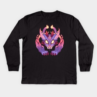 Demon Cat Kids Long Sleeve T-Shirt